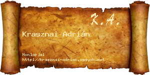 Krasznai Adrián névjegykártya